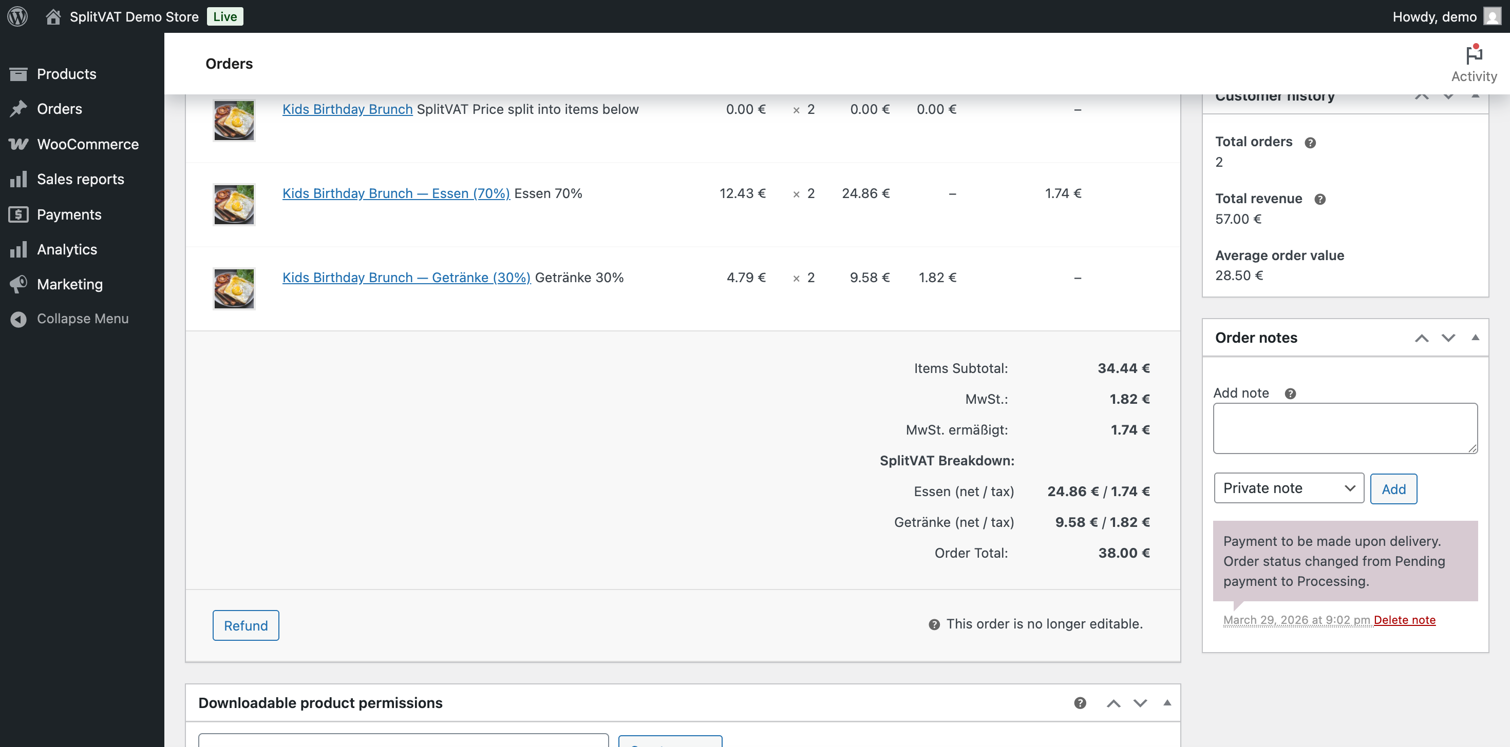 Invoice Splitter SplitVAT - WooCommerce Split VAT / Mixed Tax Rate Invoice Splitter